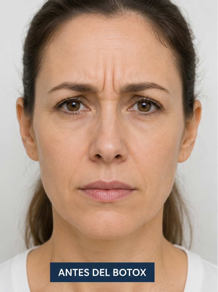 Antes del tratamiento con Botox