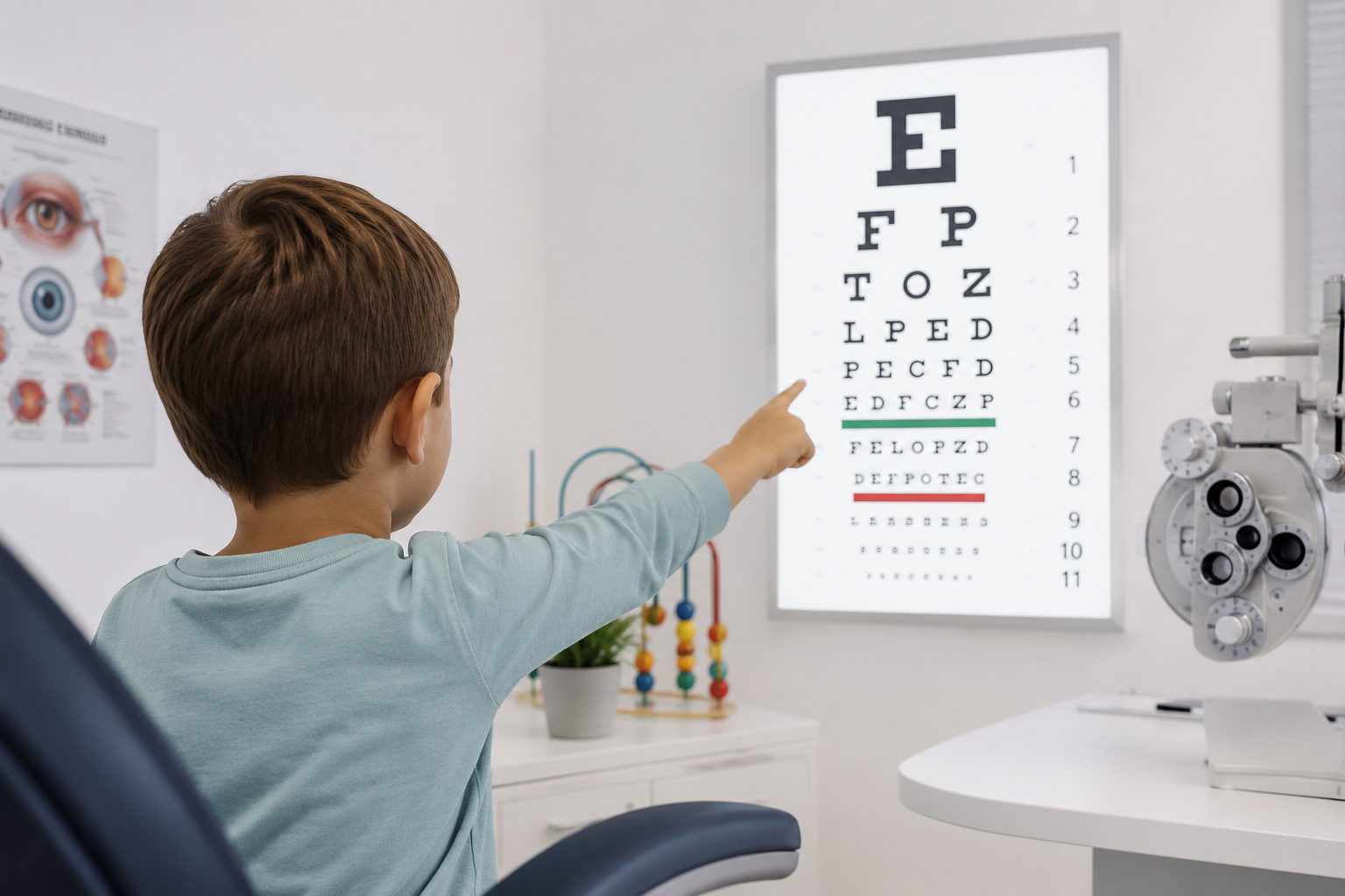 Niño con buena salud visual